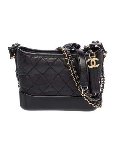 Pre-owned Chanel Small Gabrielle Hobo In Black