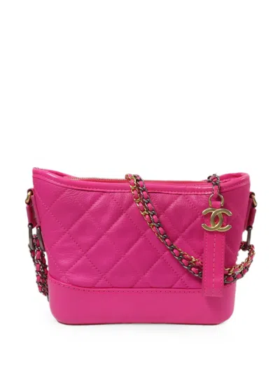 Pre-owned Chanel Small Gabrielle Shoulder Bag In Pink