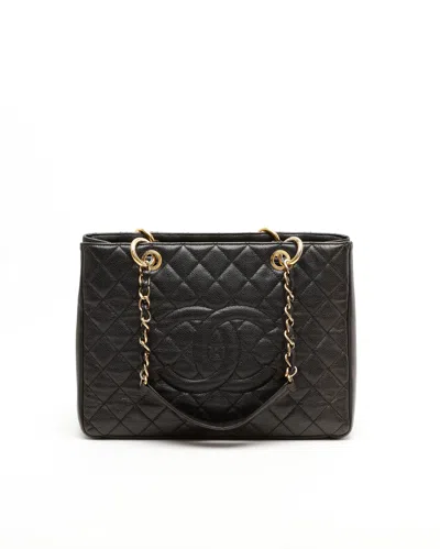 Pre-owned Chanel Small Grand Shopping Gst Tote Bag In Black