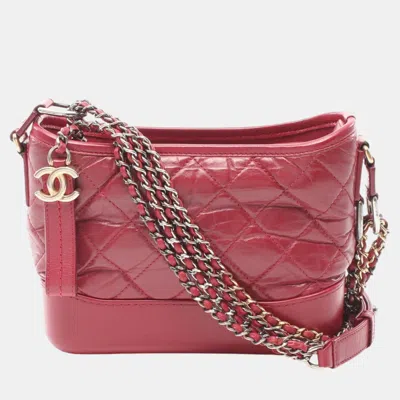 Pre-owned Chanel Small Hobo Bag In Red