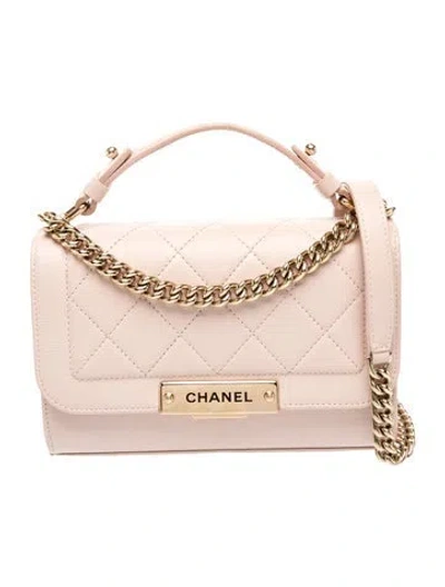 Pre-owned Chanel Small Label Click Flap Bag In Pink