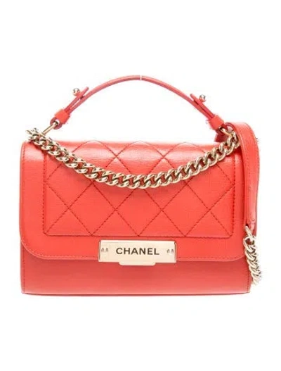 Pre-owned Chanel Small Label Click Flap Bag In Red