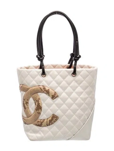 Pre-owned Chanel Small Ligne Cambon Tote Bag In Neutrals