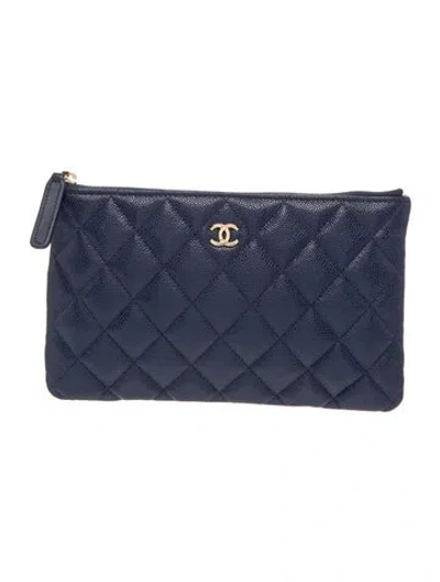 Pre-owned Chanel Small O-case Pouch W/ Tags In Black