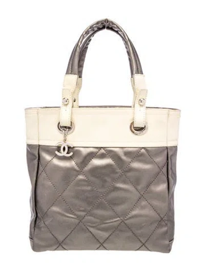 Pre-owned Chanel Small Paris-biarritz Tote Bag In Gray