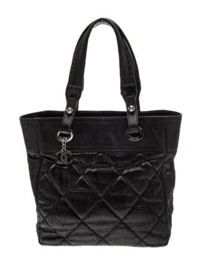 Pre-owned Chanel Small Paris-biarritz Tote In Black