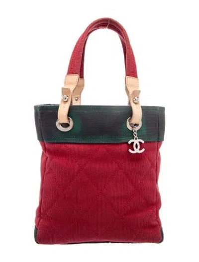 Pre-owned Chanel Small Paris-biarritz Tote In Red