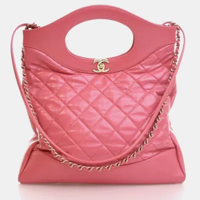 Pre-owned Chanel Small Pink Aged Calfskin 31 Shopping Bag