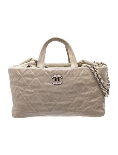 Pre-owned Chanel Small Portobello Tote In Gray