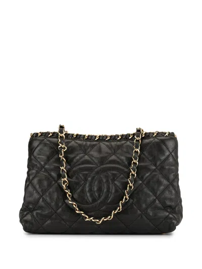Pre-owned Chanel Small Quilted Chain Shoulder Bag In Black