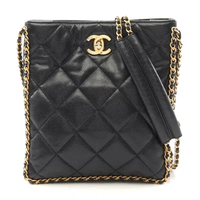 Pre-owned Chanel Small Shopping Bag Caviar Skin Black