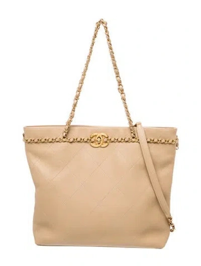 Pre-owned Chanel Small Shopping Tote In Neutral