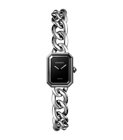 Pre-owned Chanel Small Steel Première Gourmette Chain Watch In Silver