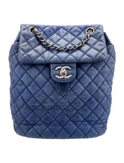 Pre-owned Chanel Small Urban Spirit Backpack In Blue