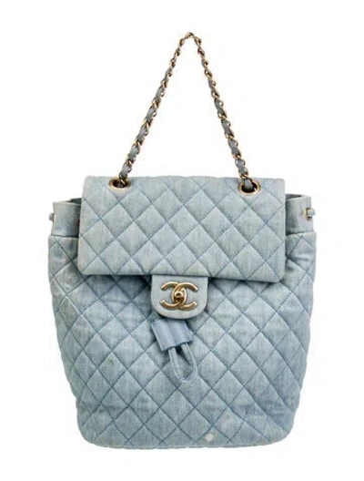 Pre-owned Chanel Small Urban Spirit Backpack In Blue