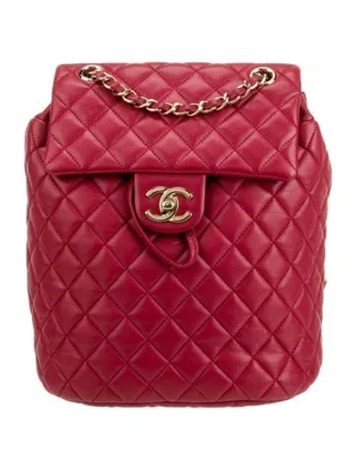 Pre-owned Chanel Small Urban Spirit Backpack In Red