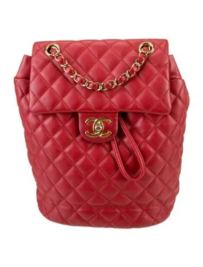 Pre-owned Chanel Small Urban Spirit Backpack In Red