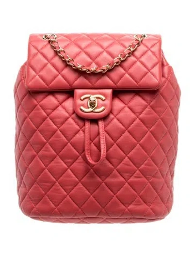 Pre-owned Chanel Small Urban Spirit Backpack In Red