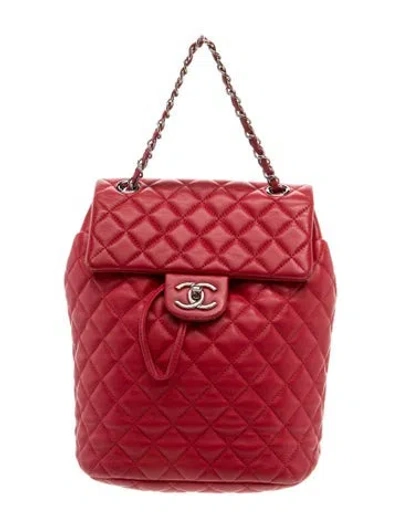 Pre-owned Chanel Small Urban Spirit Backpack In Red