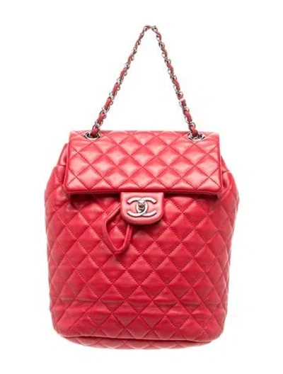 Pre-owned Chanel Small Urban Spirit Backpack In Red