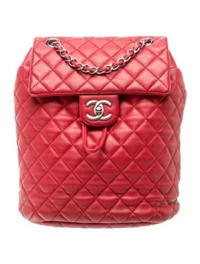 Pre-owned Chanel Small Urban Spirit Backpack In Red