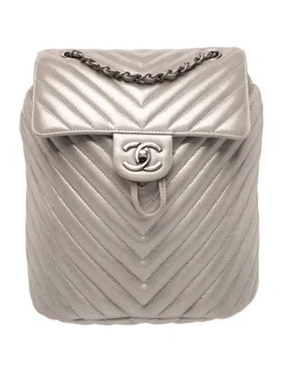 Pre-owned Chanel Small Urban Spirit Backpack In Silver