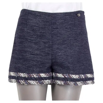 Pre-owned Chanel Smokey Purple Cotton 2013 Tweed Shorts Pants 38 S