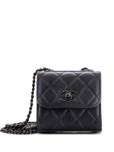 Pre-owned Chanel So Black Trendy Cc Clutch With Chain Quilted Lambskin Small Shoulder Bag