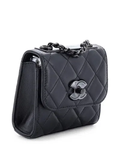 Pre-owned Chanel So Black Trendy Cc Clutch With Chain Quilted Lambskin Small Shoulder Bag