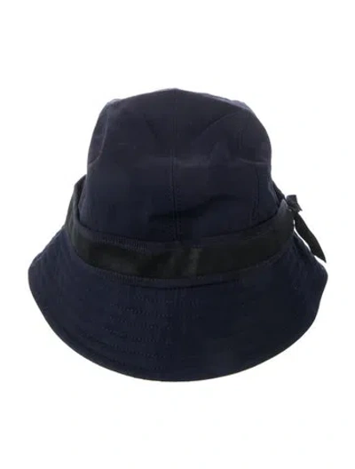 Pre-owned Chanel Solid Cc Bucket Hat In Blue