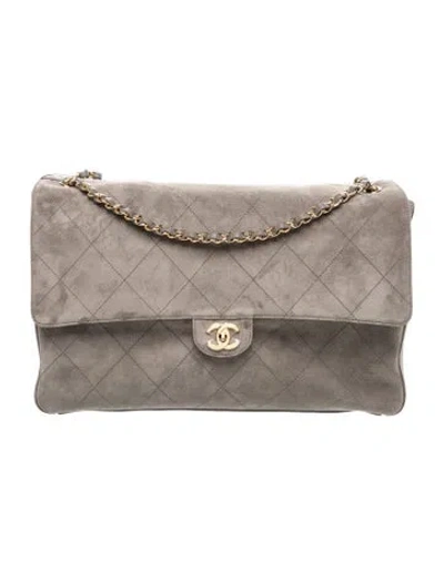 Pre-owned Chanel Souplissimo Maxi Flap Bag W/ Tags In Grey