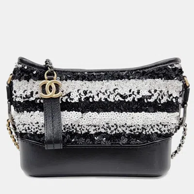 Pre-owned Chanel Spangle Gabriel Small Hobo Bag In Black