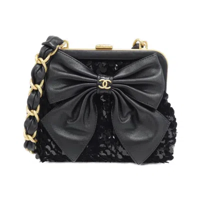 Pre-owned Chanel Spangles Clutch Bag () In Black