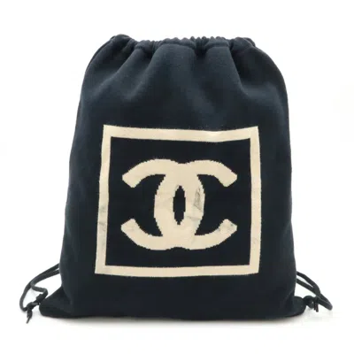 Pre-owned Chanel Sport Beige Black Cotton Backpack ()