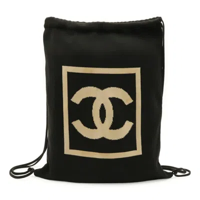 Pre-owned Chanel Sport Beige Black Cotton Backpack () In Beige, Black