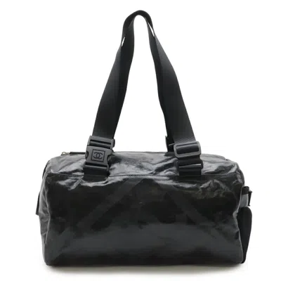 Pre-owned Chanel Sport Black Coated Canvas Boston Bag Handbag Shoulder Bag ()