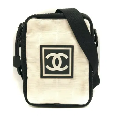 Pre-owned Chanel Sport Black Ivory Nylon Shoulder Bag ()