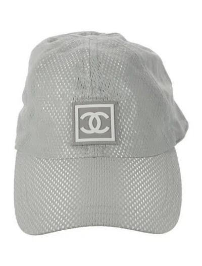 Pre-owned Chanel Sport Cc Baseball Cap In Grey/white