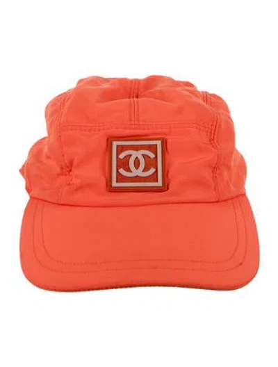 Pre-owned Chanel Sport Cc Baseball Cap In Orange