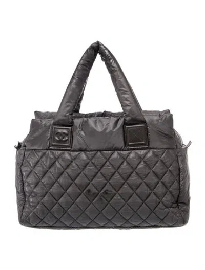 Pre-owned Chanel Sport Coco Cocoon Tote In Gray