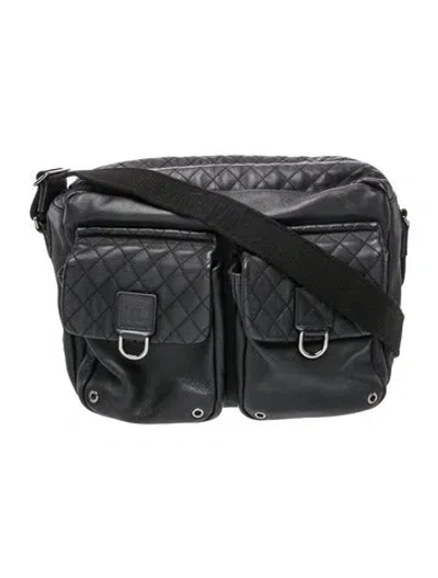 Pre-owned Chanel Sport Ligne Messenger Bag In Black