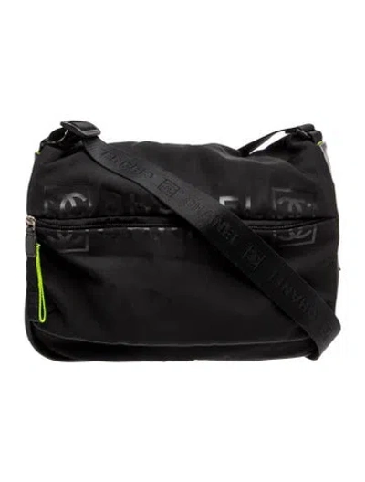 Pre-owned Chanel Sport Ligne Messenger Bag In Black