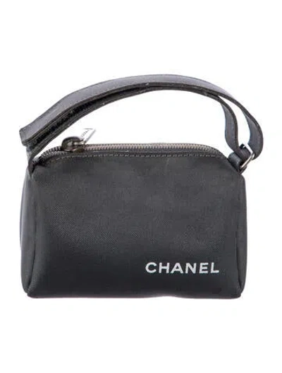 Pre-owned Chanel Sport Ligne Nano Pouch In Gray