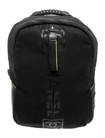 Pre-owned Chanel Sport Ligne Nylon Backpack In Black