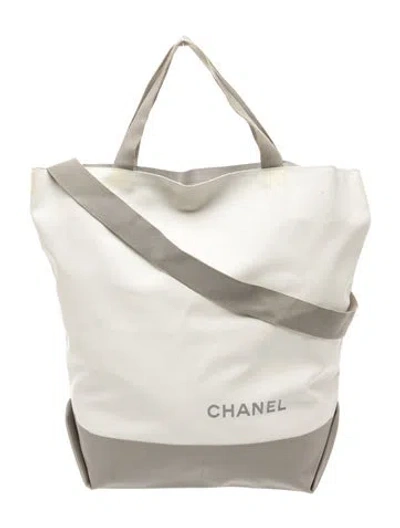 Pre-owned Chanel Sport Ligne Tote In Gray