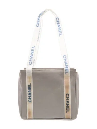 Pre-owned Chanel Sport Ligne Tote In Grey