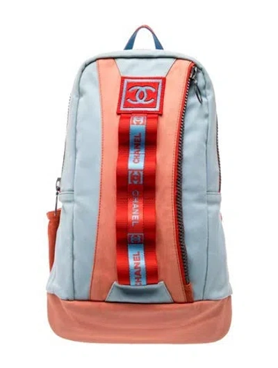 Pre-owned Chanel Sport Line Backpack In Blue