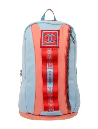 Pre-owned Chanel Sport Line Backpack In Blue/orange