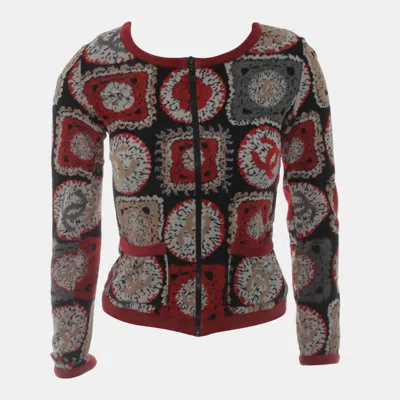 Pre-owned Chanel Sport Line Cc Printed Zip Cardigan In Multi