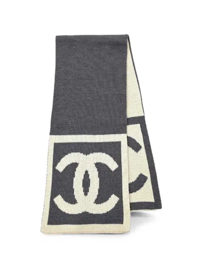 Pre-owned Chanel Sport Line Cc Scarf In Grey
